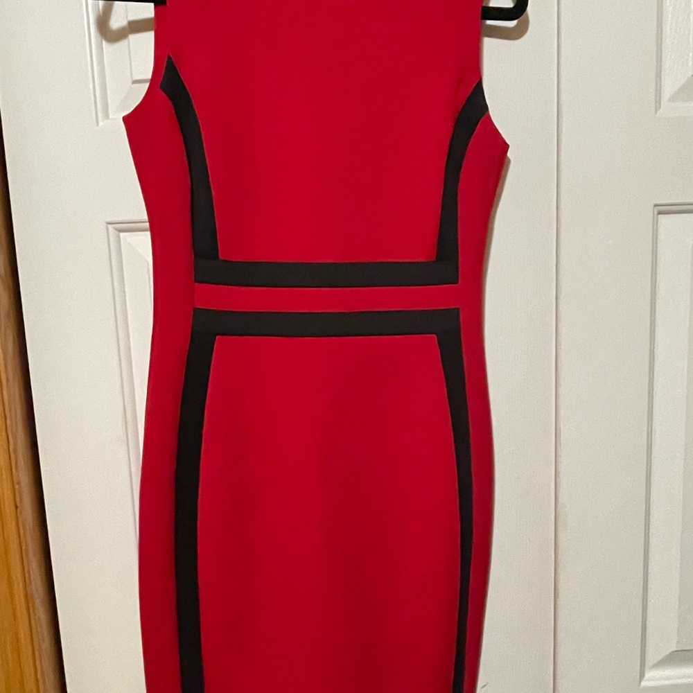 Calvin Klein Red Sheath Dress Size 6 NWT